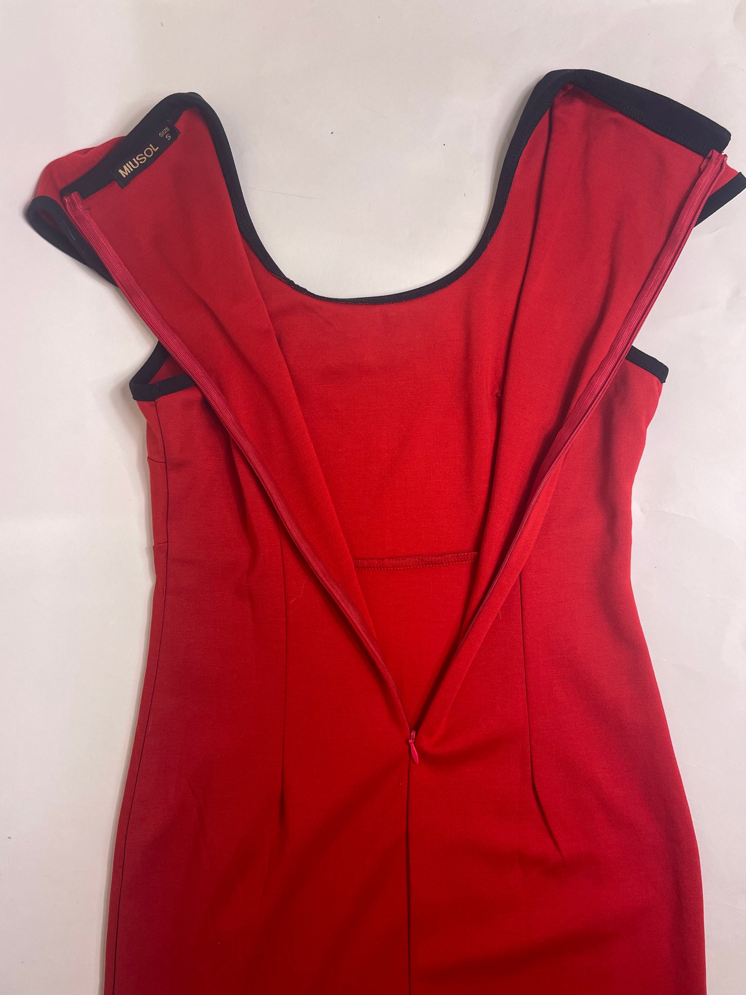 Retro red peplum dress, Size S
