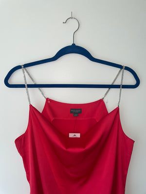 NEW red bias cut blouse, Size L