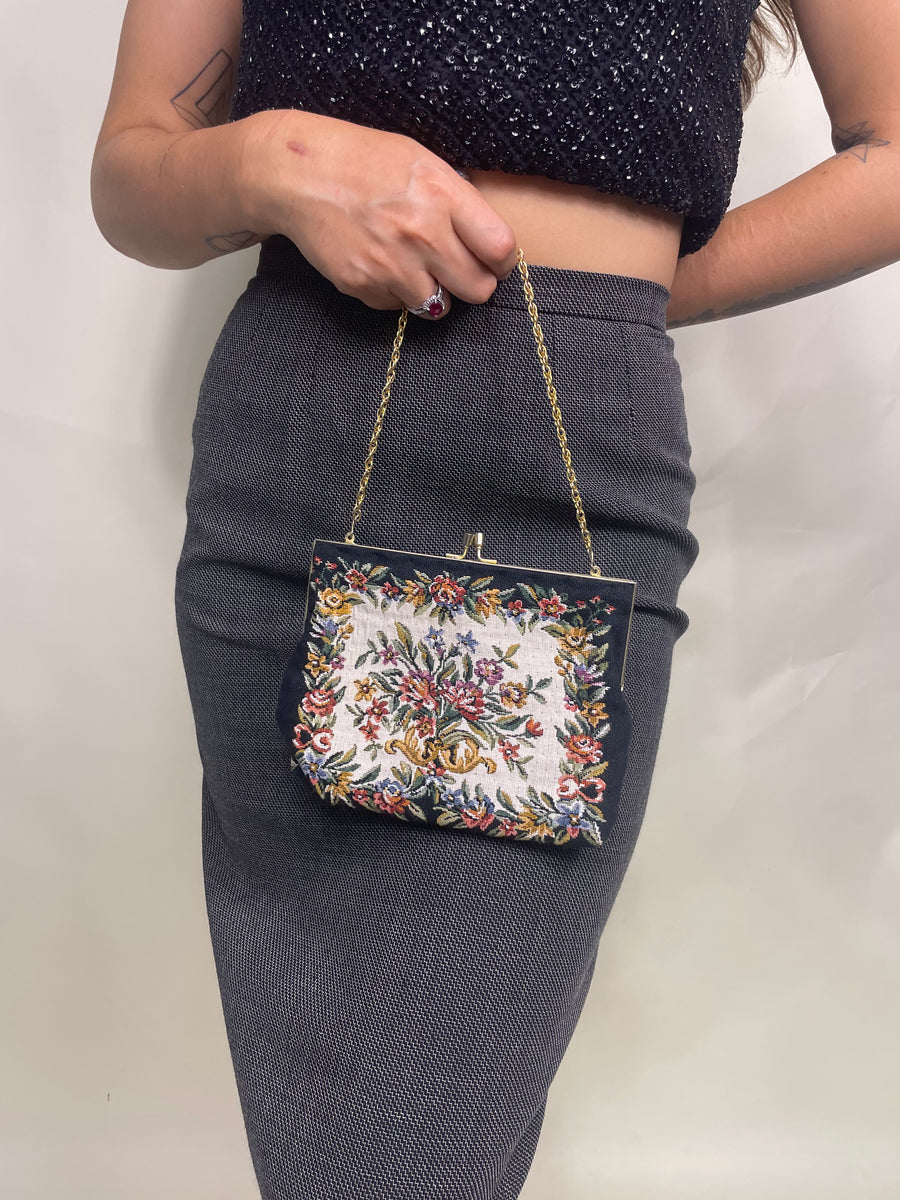 La Regale Women's 60s Fully Beaded Handbag