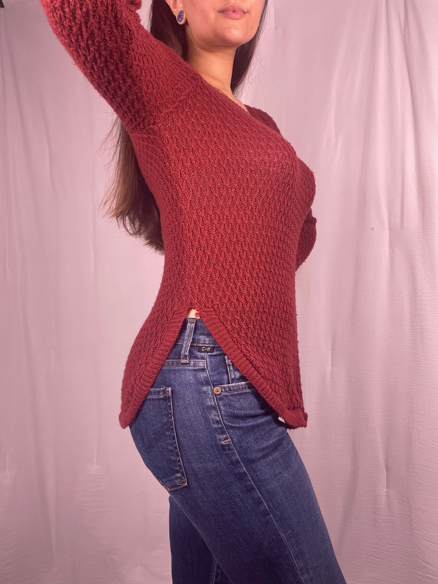 Brick red light sweater, Size L