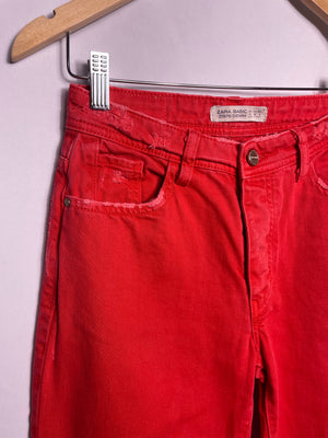 Zara coral skinny jeans, Size 2