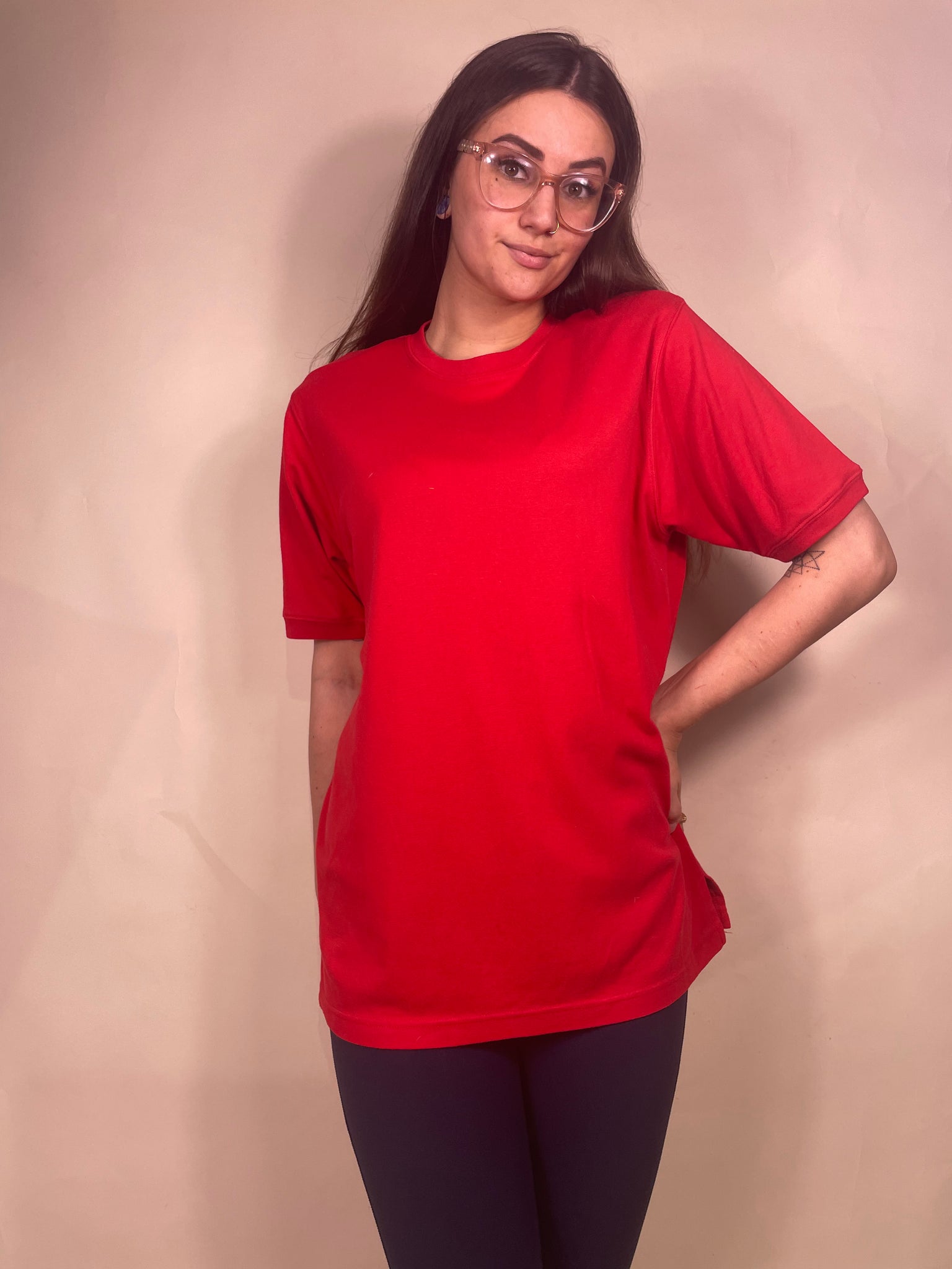80s red tee, Size L