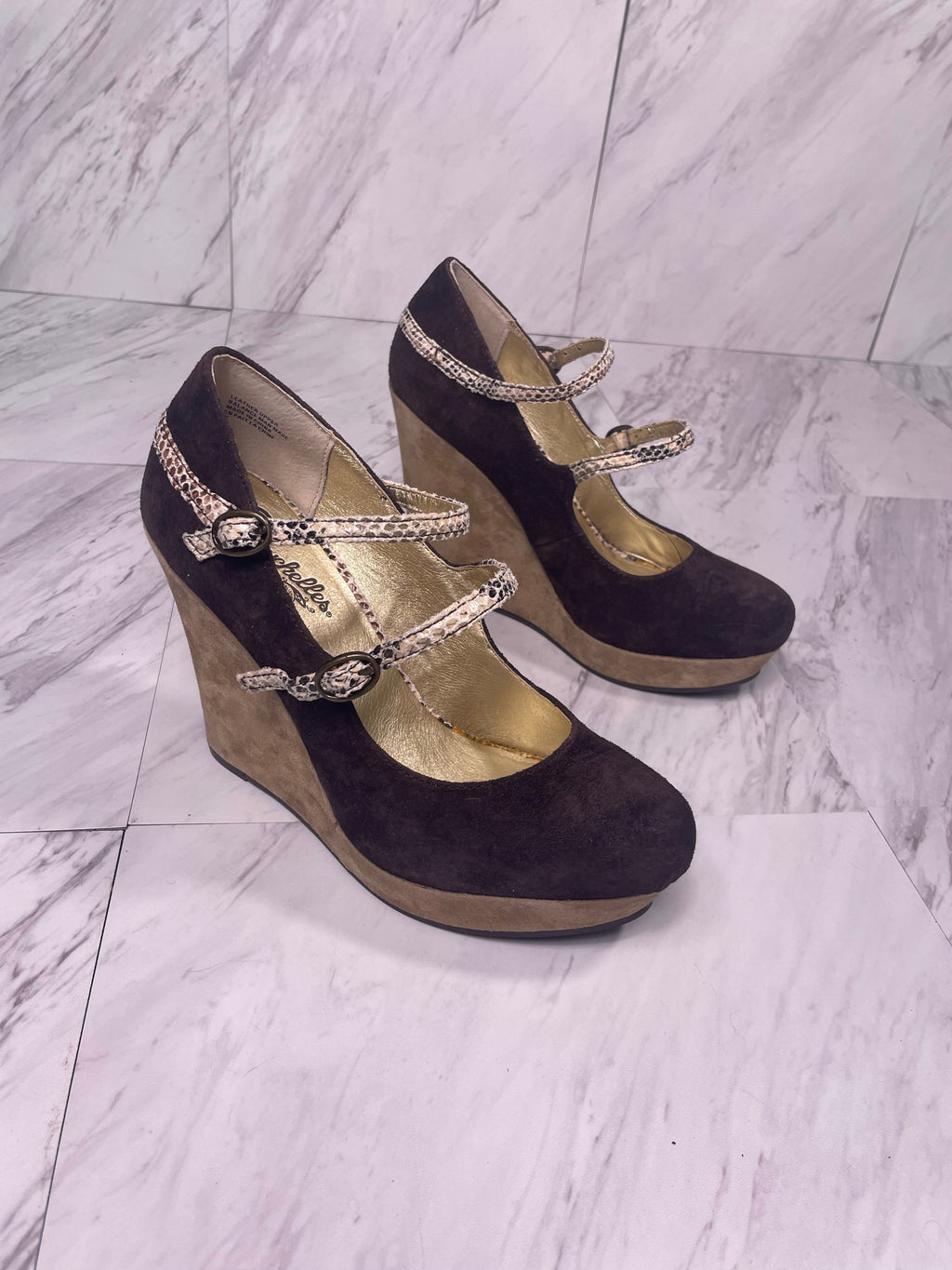 Seychelles brown suede wedges, Size 7