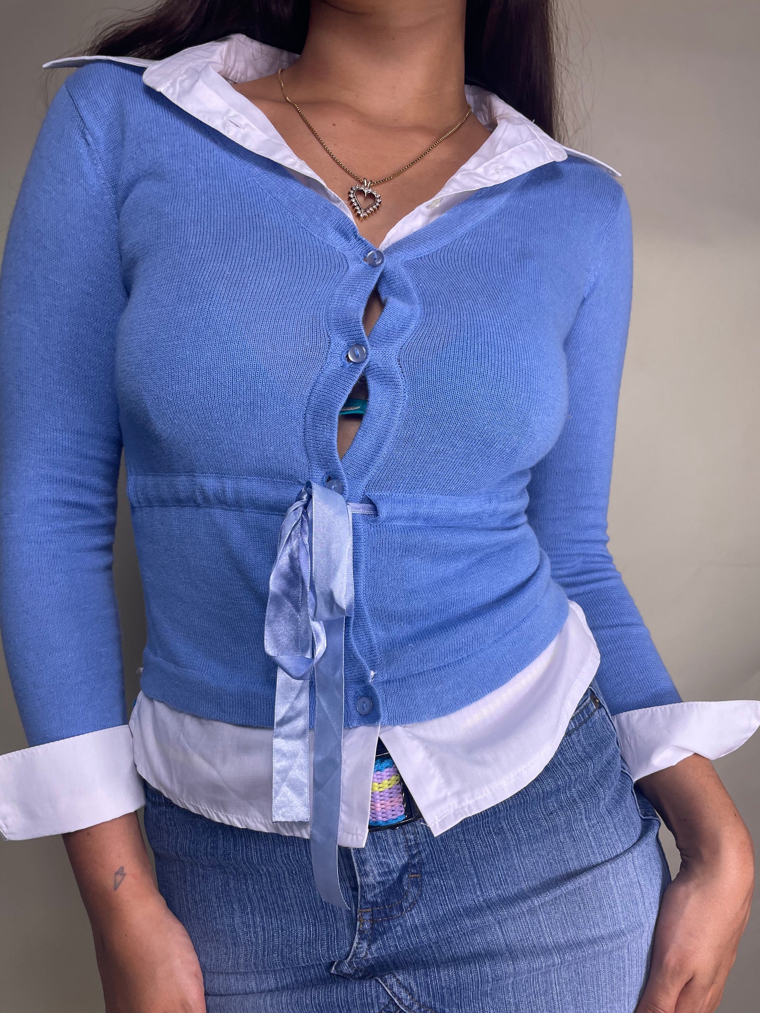 NEW 90s layered blouse, Size XS