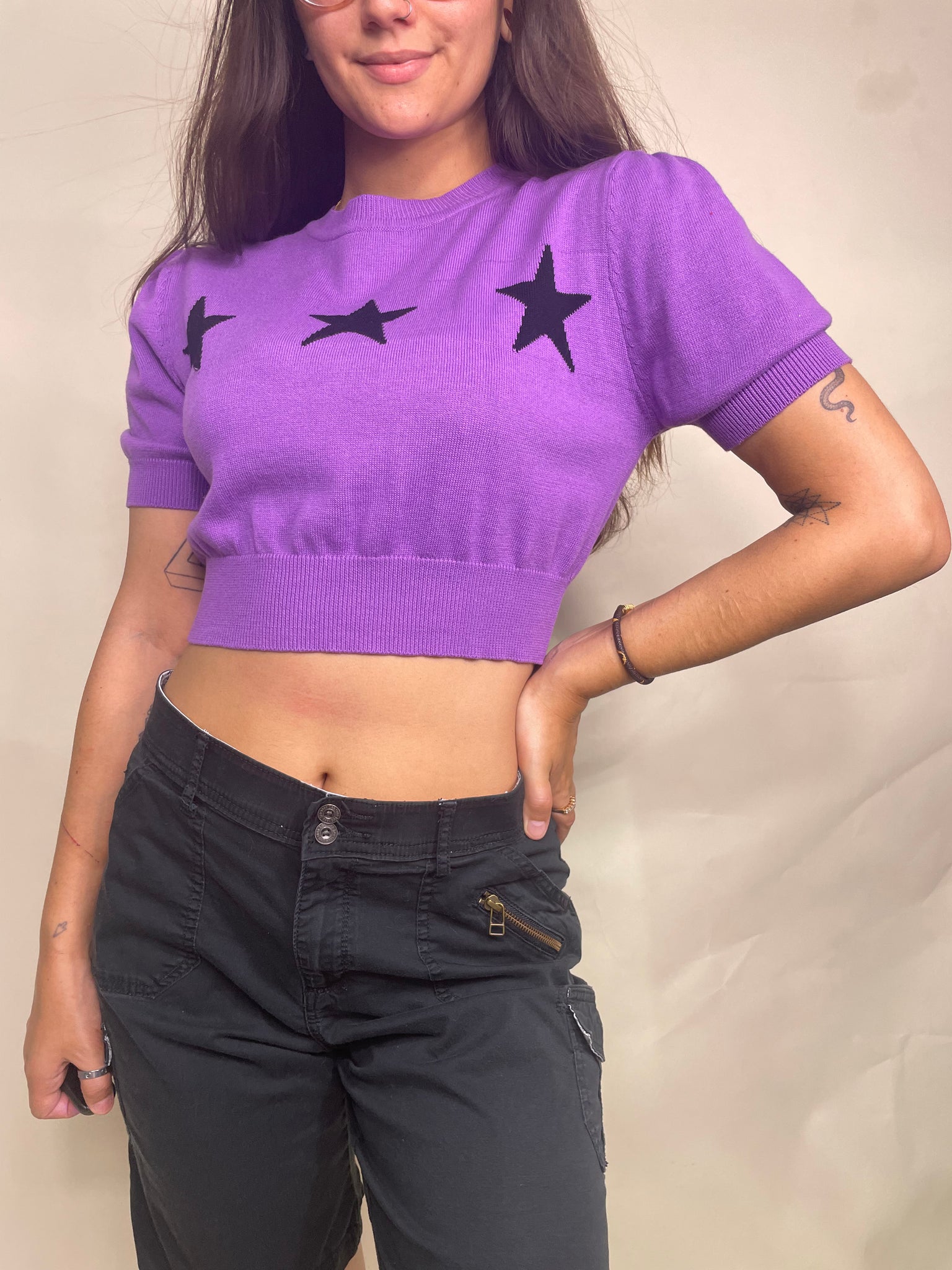 NEW cropped star sweater, Size S