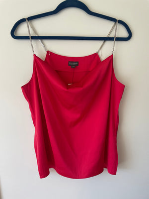 NEW red bias cut blouse, Size L
