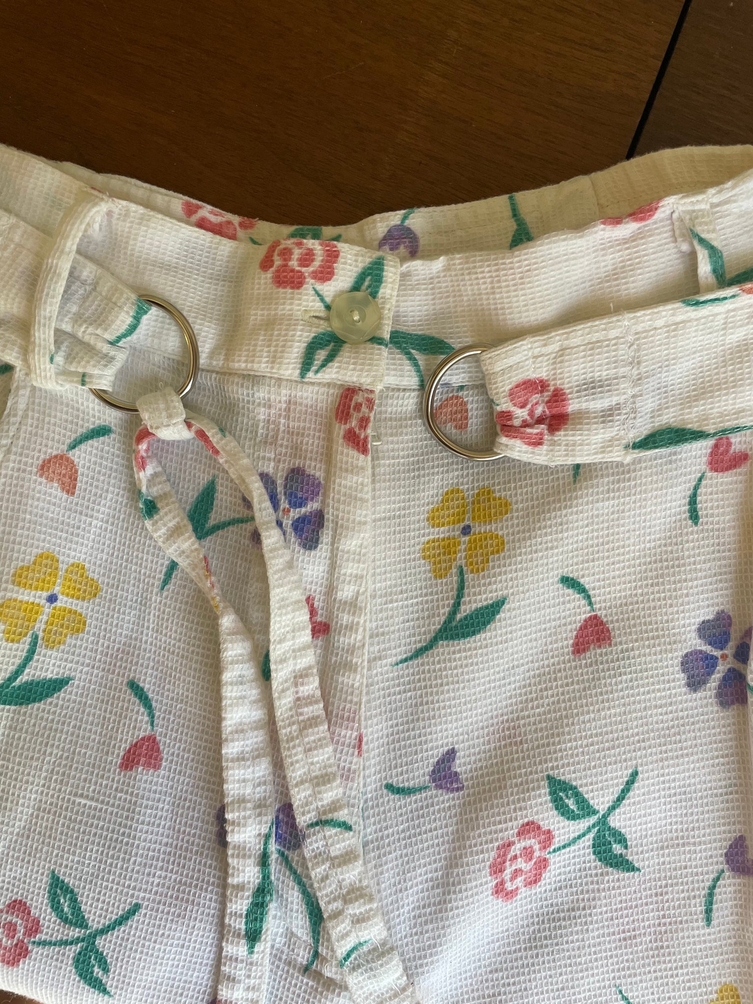 80s floral print high waisted shorts, Size XXL