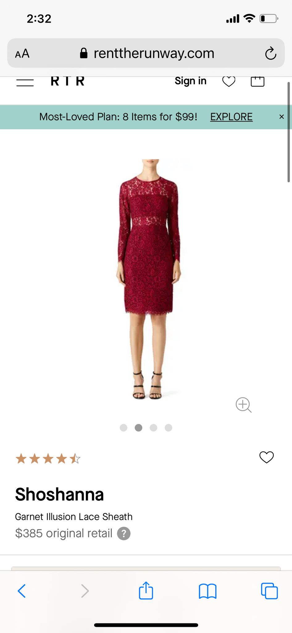 Shoshanna lace mini dress, Size 2