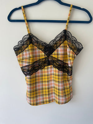 NEW yellow plaid cami, Size 6