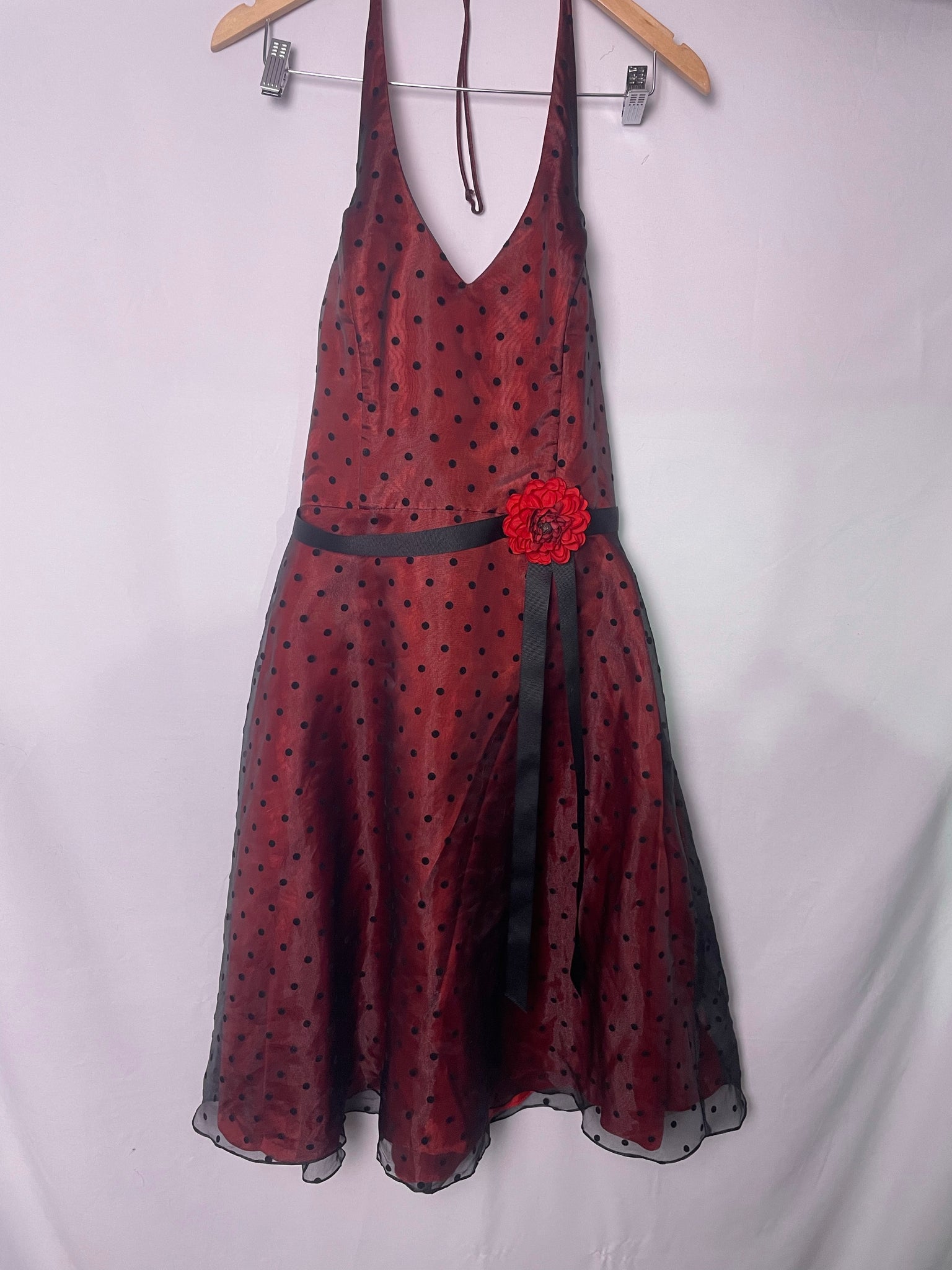 Vintage 80s polka dot dress, Size 10