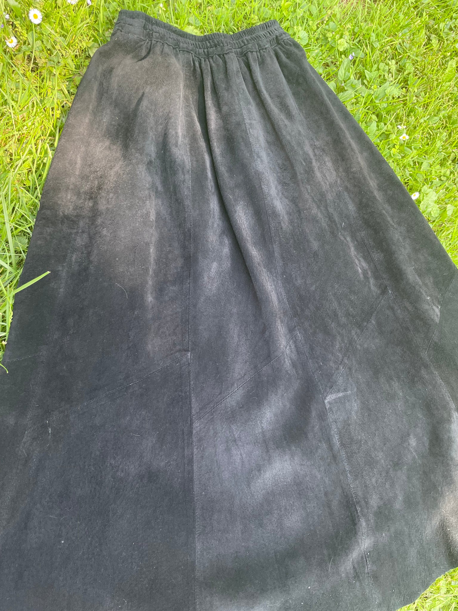 80s suede maxi skirt, Size S