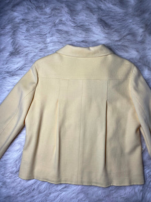 80s yellow wool cropped jacket, Size 6