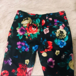 Moschino pixel floral pants, Size 2
