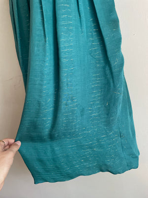Teal silk mini dress, Size 6