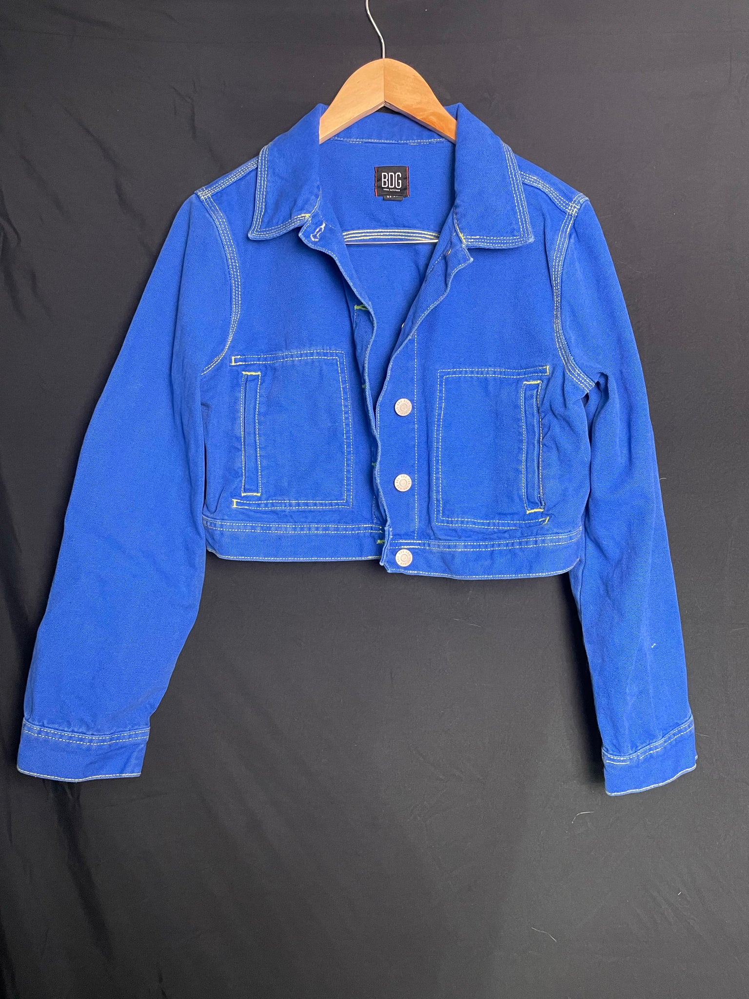 BDG blue cropped jacket, Size M