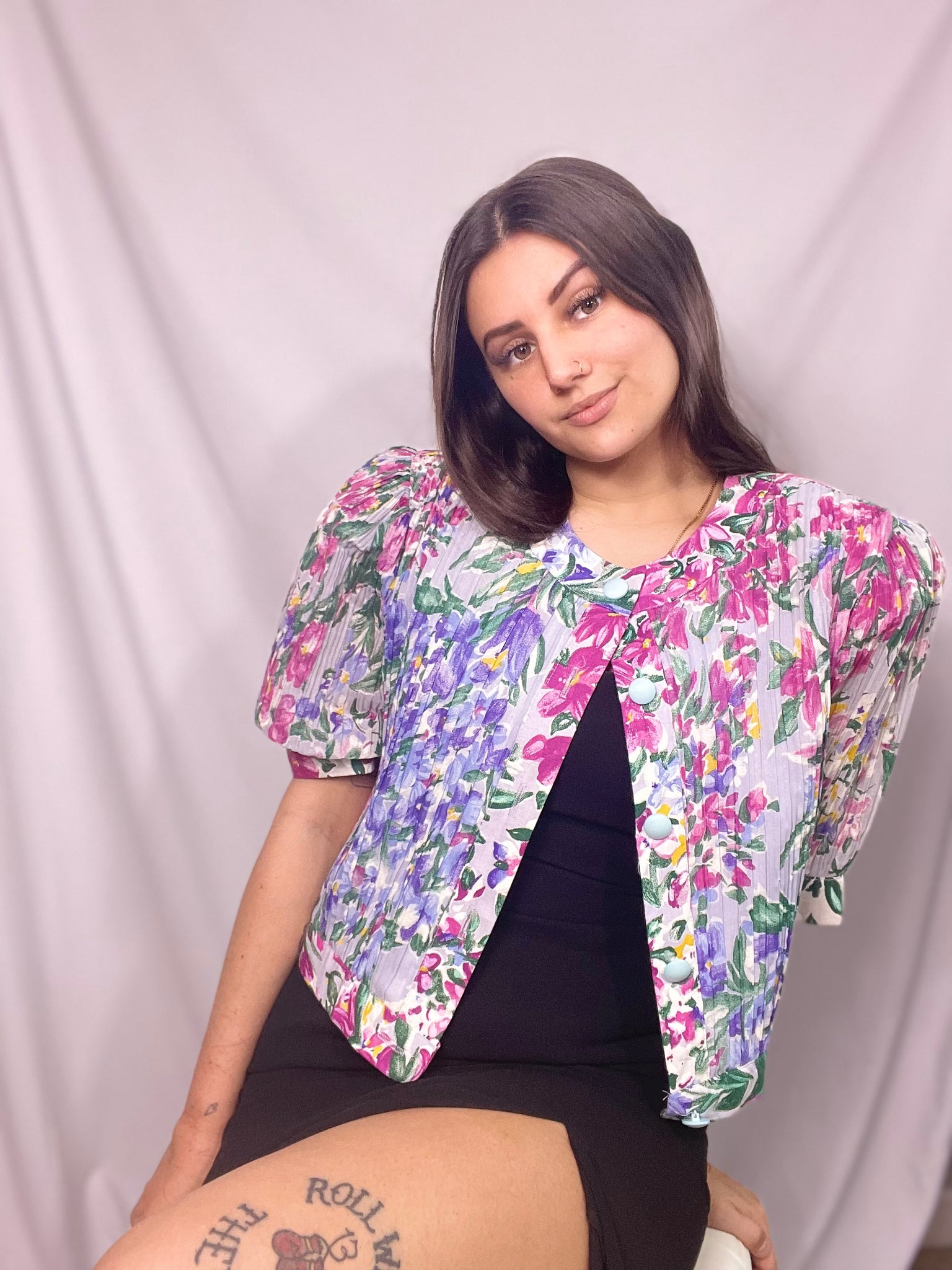 NEW Vintage 80s floral blazer, Size 14