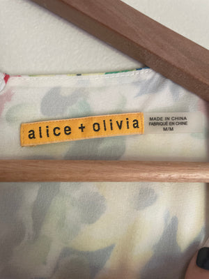 Alice + Olivia silk floral mini dress, Size L