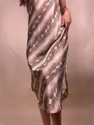 80s snakeskin slip dress, Size M
