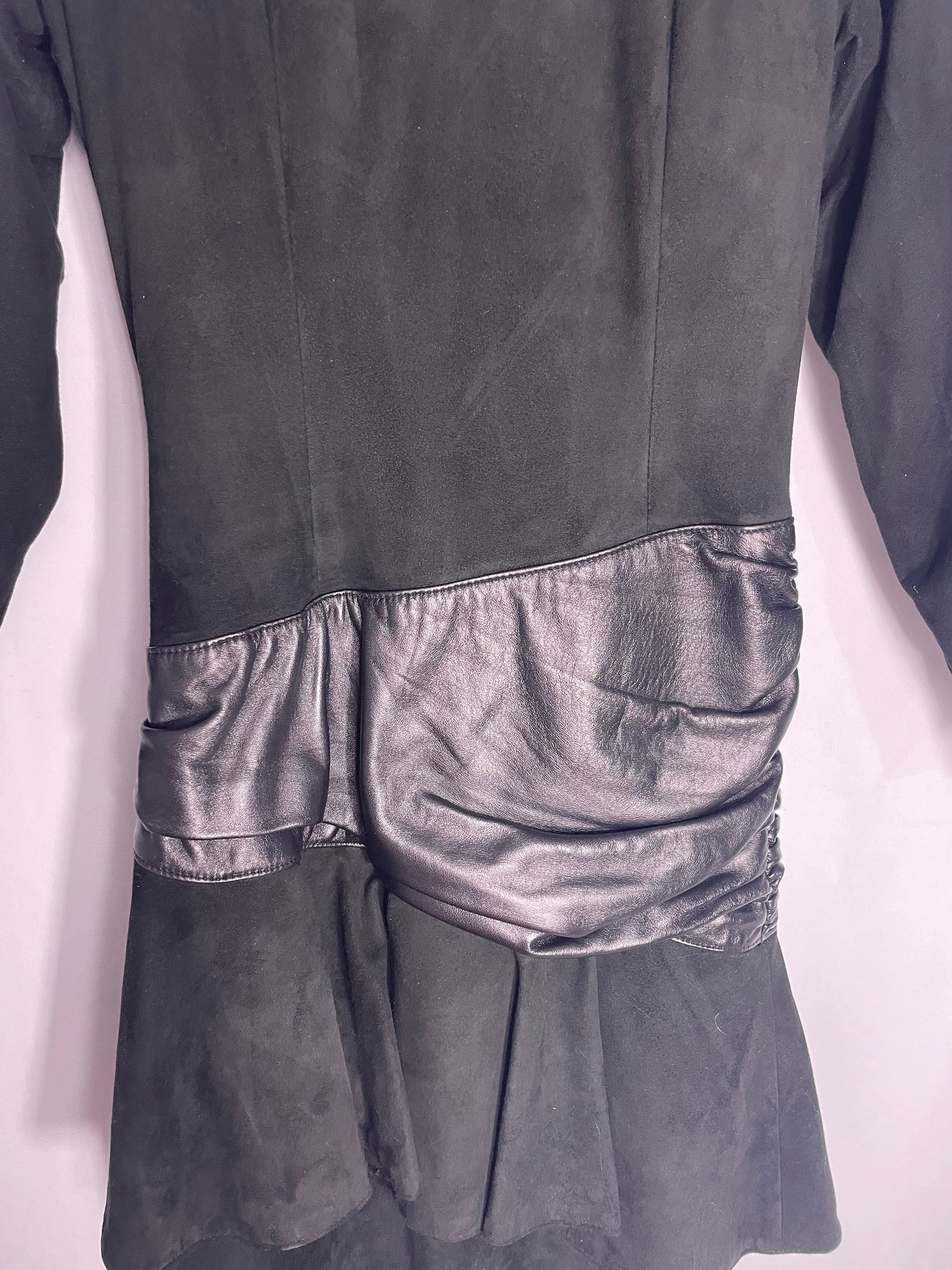 Vintage 80s Vakko leather dress, Size 4