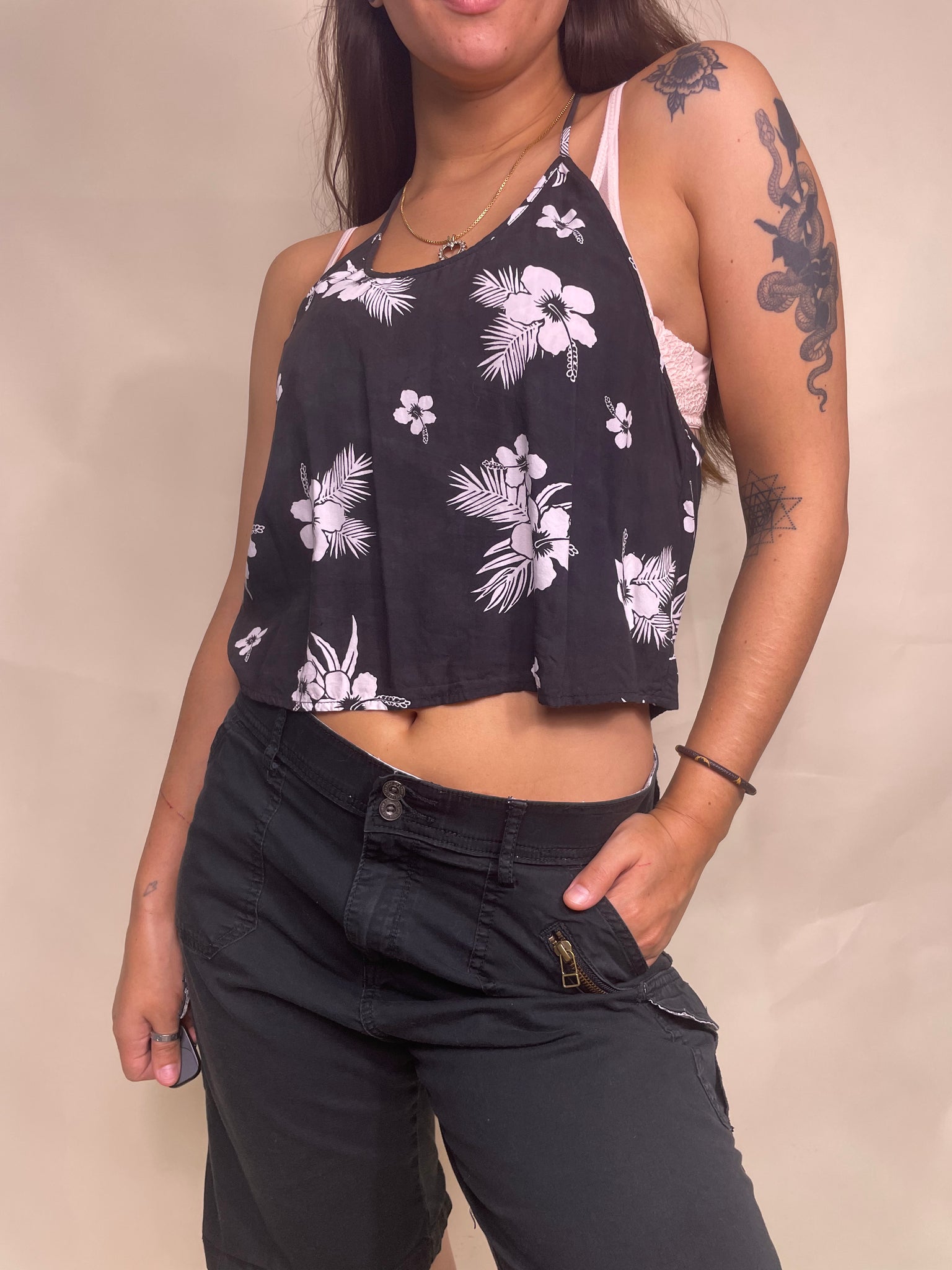 Floral print crop top, Size XS – Holy Ogre