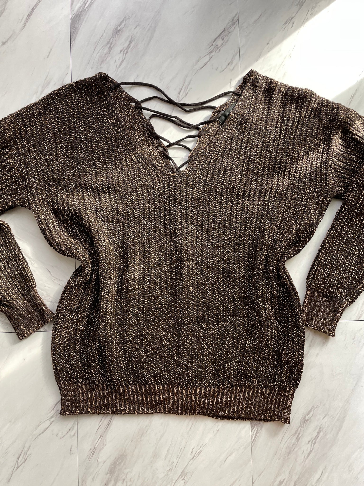 Forever 21 lace up sweater, Size S